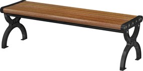 Outsunny Banco de Jardim Exterior de 2 Lugares com Estrutura Metálica e Assento com Ripas 124x39x39 cm Castanho | Aosom Portugal