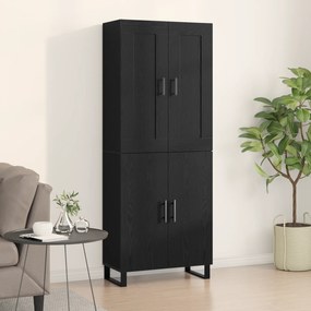 Highboard Carvalho Preto 69.5x34x180 cm Madeira de Engenharia