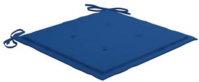 3 pcs conj. jantar dobrável exterior c/ almofadão teca maciça