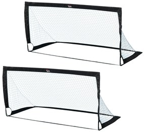 HOMCOM Balizas de Futebol Dobráveis para Crianças e Adultos com Saco de Transporte para Exterior Treino 183x90x90 cm Preto | Aosom Portugal