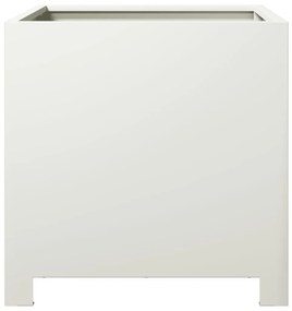 Vaso/floreira de jardim 2 pcs 40x40x40 cm aço branco