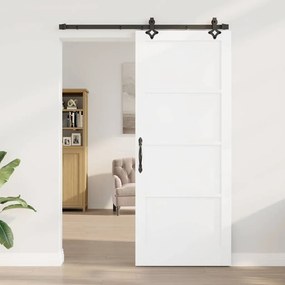 Porta Deslizante com Conjunto de Ferragens 'ORKDAL'Branco de Madeira M