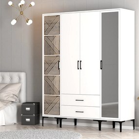 Roupeiro Kumsal PTR – Branco – 160 cm x 47,5 cm x 201,4 cm