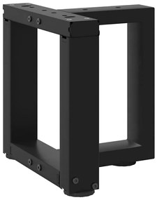 Pés para mesa de centro em forma de T, 2 peças, preto, 30x25x(30-31) c