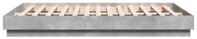 Estrutura de cama com luzes LED 160x200 cm cinzento cimento