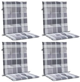 Almofadões lombares cadeiras jardim 4pcs oxford xadrez cinza