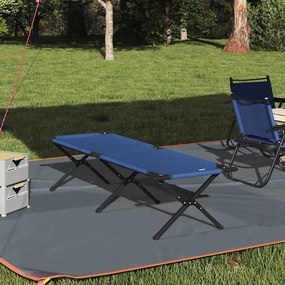 vidaXL Cama de sol dobrável com bolsa azul 600D Oxford Fabric