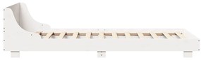 Cama sem colchão 75x190 cm madeira de pinho maciça branco