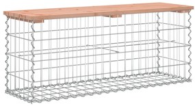 Banco jardim design gabião 103x31,5x42cm madeira douglas maciça