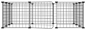 Gaiola p/ animais de 12 painéis c/porta 35x35 cm aço preto
