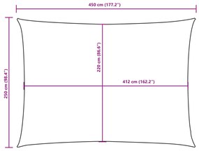 Para-sol estilo vela tecido oxford retangular 2,5x4,5m castanho