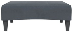 Apoio de pés 77x55x31 cm veludo cinzento-escuro