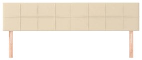 Cabeceira de cama 2 pcs tecido 100x5x78/88 cm creme