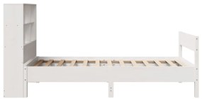 Cama com estante sem colchão 90x190 cm pinho maciço branco