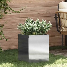 vidaXL Vaso de Jardim Prata 50 x 32 x 40 cm Aço inoxidável
