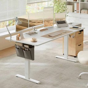 Secretária eléctrica regulável em altura 80 x 180 x (72-120) cm branco