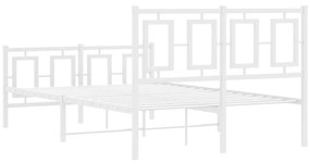 Estrutura de cama com cabeceira e pés 120x200 cm metal branco