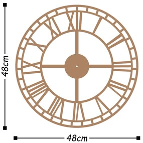 Relógio Decorativo de Metal Watch-002 – Cobre – 48 x 48 cm