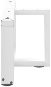 Pés para mesa de centro em forma de T, 2 peças, branco, 60x25x(30-31)