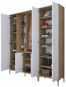 Hall Stand EA131 – Nogueira Branco – 180x198,6x37,5 cm