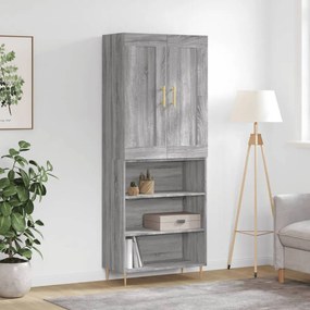 vidaXL Armário alto 69,5x34x180 cm derivados de madeira sonoma cinza