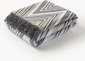 Manta de lã com franjas Plume