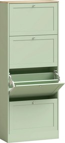HOMCOM Móvel para sapatos 24 pares, armário para sapatos com 4 gavetas basculantes, prateleiras ajustáveis, 60x23,5x153cm, verde | Aosom Portugal