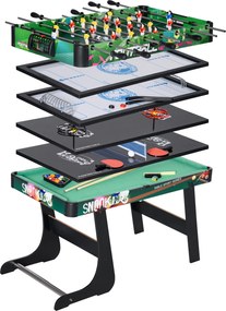 HOMCOM Mesa de Jogos 6 em 1 Multifuncional Hóquei com Discos 118x104x71cm Multicor | Aosom Portugal