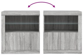 Aparador com luzes LED 60,5x37x67 cm cinzento sonoma