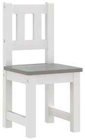 Conjunto Infantil de Mesa e 2 Cadeiras - Branco/Cinzento - Design Nórd