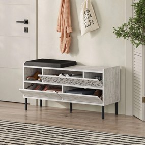 Hall Stand Berlin BC – Nogueira e Branco – 120x200x35 cm