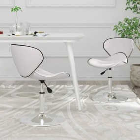 vidaXL Cadeiras de jantar 2 pcs couro artificial branco