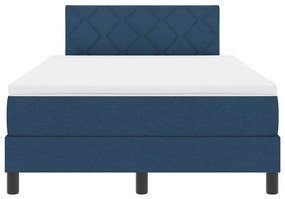 Cama Box Spring com Colchão &amp; Luz LED Azul 120x200 cm Tecido
