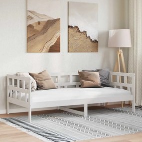 Sofá-cama 80x200 cm madeira de pinho maciça branco