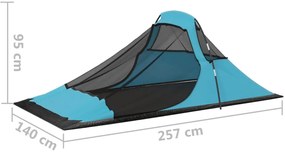 Tenda de campismo 317x240x100 cm azul