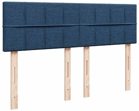 Cama com molas/colchão 160x200 cm tecido azul