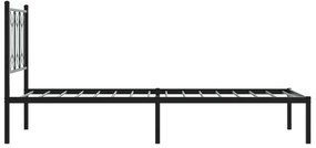 Estrutura de cama com cabeceira 90x190 cm metal preto