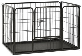 vidaXL Parque para cãezinhos 91,5x59x61 cm aço