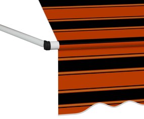 Toldo retrátil manual 100 cm laranja e castanho