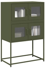 Aparador alto 68x39x107 cm aço verde azeitona
