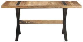 Mesa de jantar 160x80x76 cm madeira de mangueira áspera