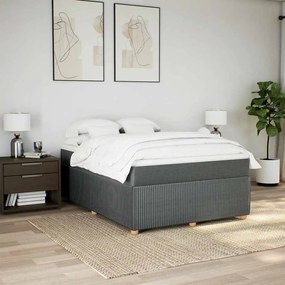 Cama com molas/colchão 140x200 cm tecido cinzento-escuro