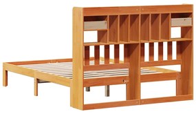 Cama com estante sem colchão 140x190 cm pinho maciço