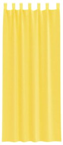Cortinas de voile com laços 2 pcs amarelo 140x260 cm
