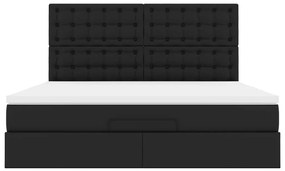 Estrutura de cama otomana com colchão 180x200 cm preta