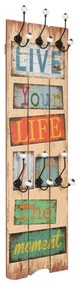 Bengaleiro de parede com 6 ganchos 120x40 cm LIVE LIFE