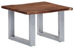 vidaXL Mesa de centro com arestas vivas 60x60x40 cm acácia maciça
