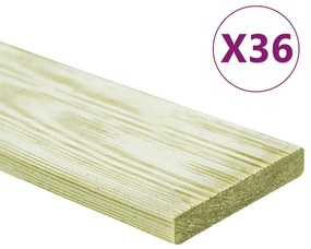 Tábuas de terraço 36 pcs 4,32 m² 1m pinho maciço impregnado