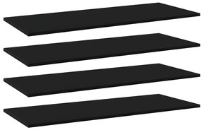 vidaXL Prateleiras para estante 4pcs 100x40x1,5cm contraplacado preto