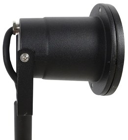 Foco de jardim ajustável preto IP44 com cabo e ficha - Basic